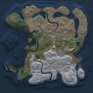 Thumbnail Rust Map: Procedural Map, Size: 3500, Seed: 827411280, 13 Monuments