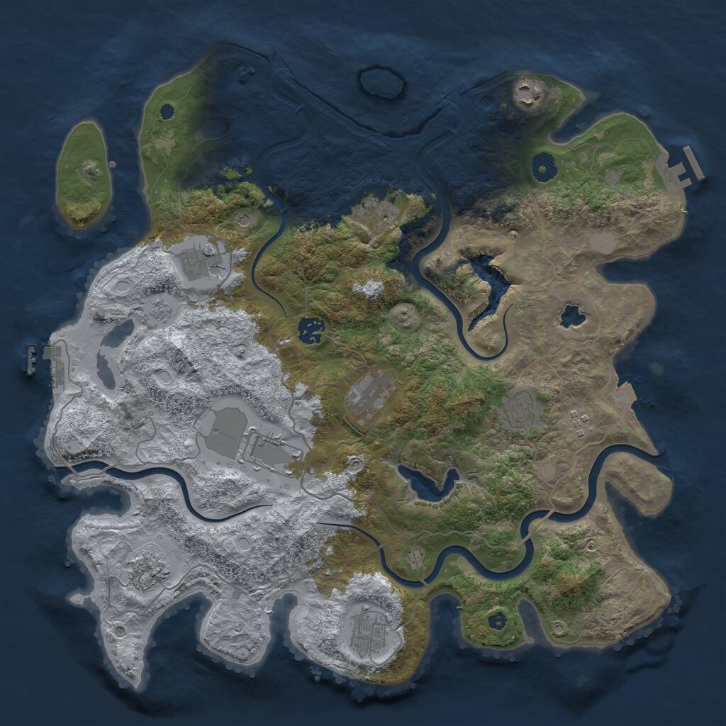 Rust Map: Procedural Map, Size: 4000, Seed: 1519957966, 16 Monuments