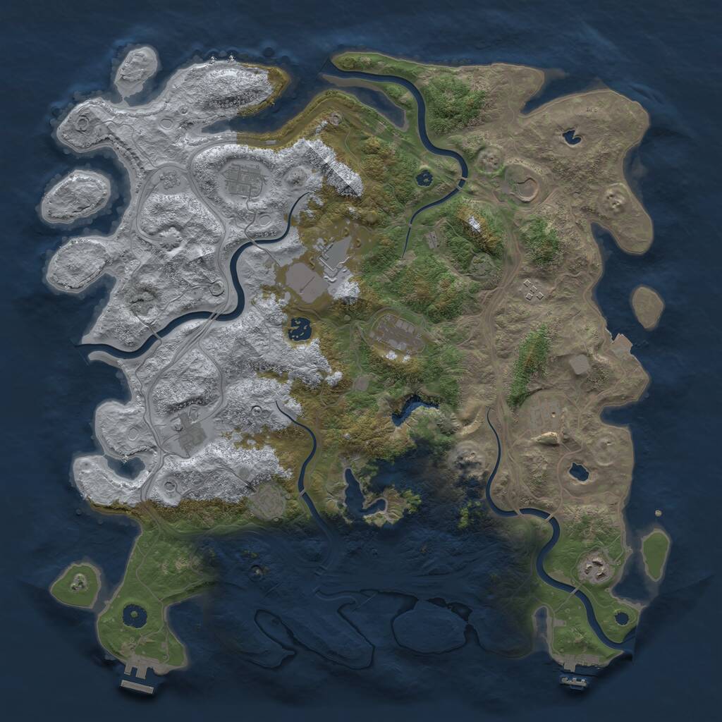 Rust Map: Procedural Map, Size: 4500, Seed: 1534653248, 16 Monuments