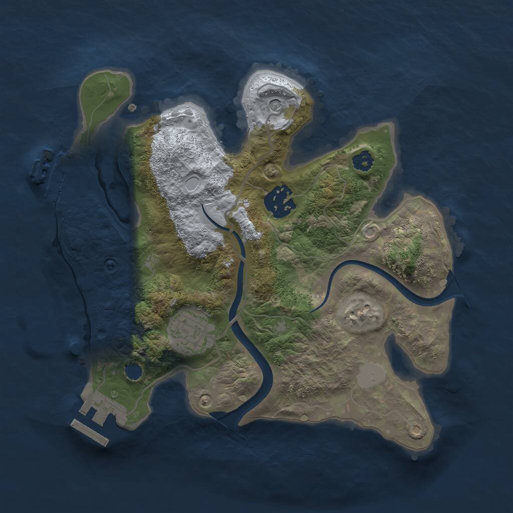Rust Map: Procedural Map, Size: 2500, Seed: 1873620822, 6 Monuments