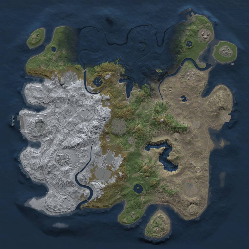 Rust Map: Procedural Map, Size: 4000, Seed: 98562, 14 Monuments
