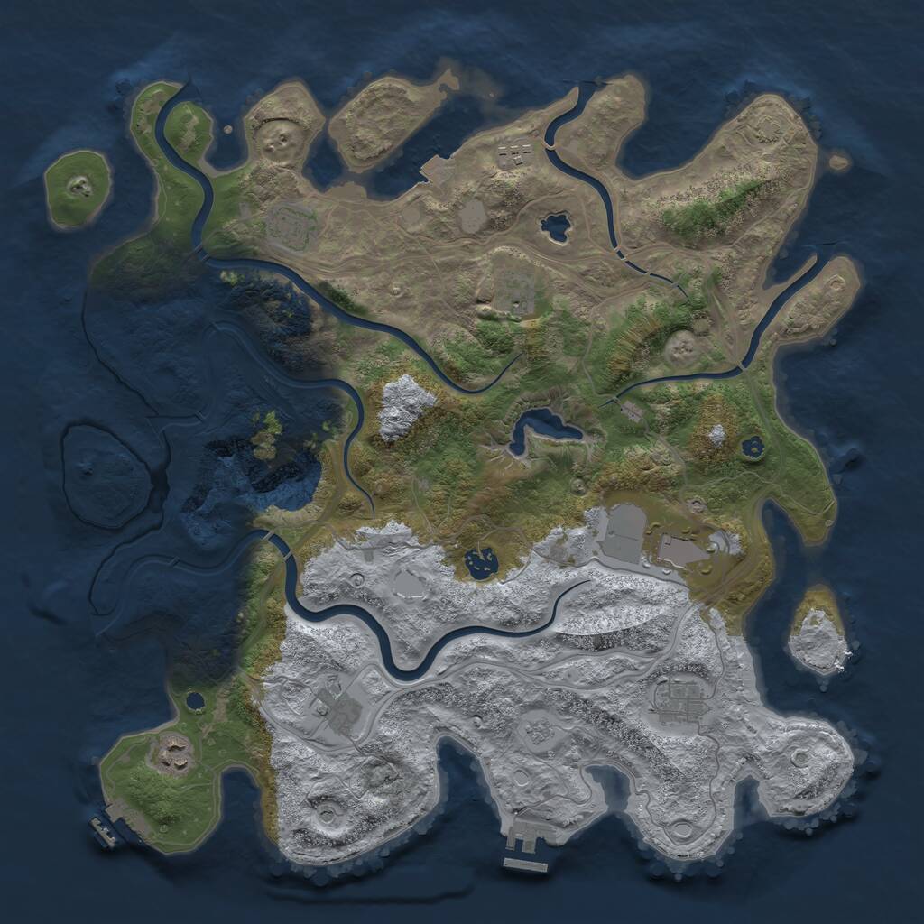 Rust Map: Procedural Map, Size: 4250, Seed: 394792427, 14 Monuments