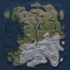 Thumbnail Rust Map: Procedural Map, Size: 4600, Seed: 76546753, 17 Monuments