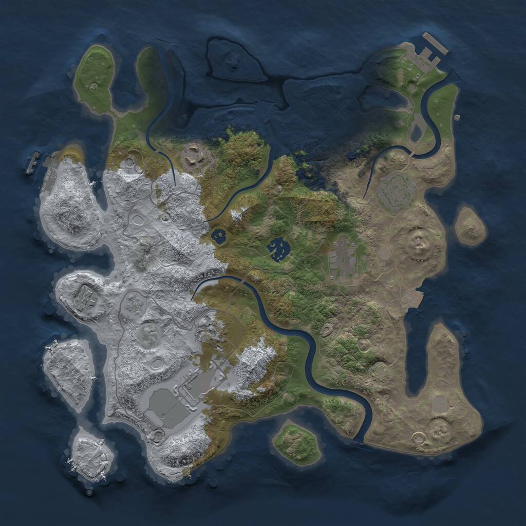 Rust Map: Procedural Map, Size: 3500, Seed: 1518581831, 13 Monuments