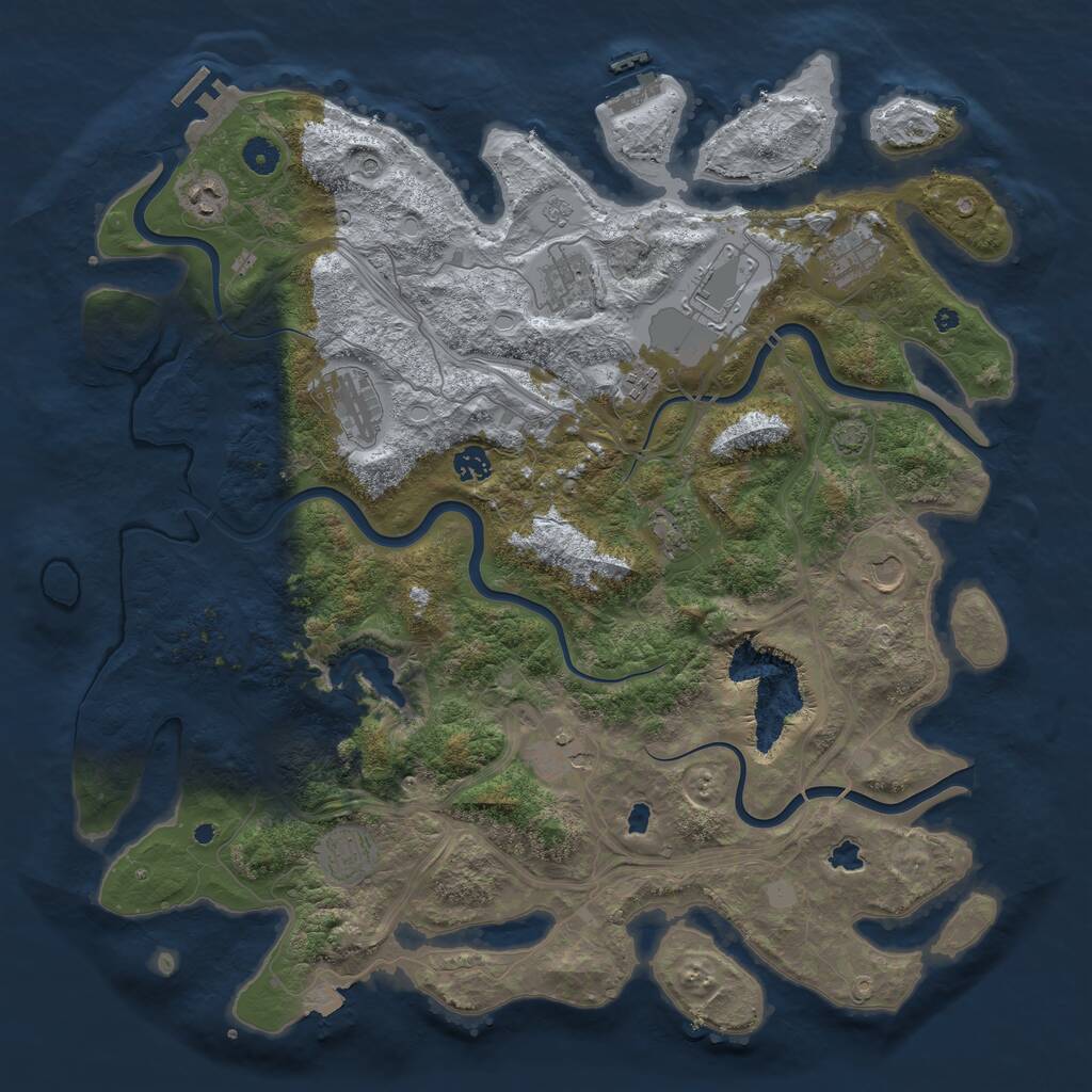 Rust Map: Procedural Map, Size: 4500, Seed: 1564643165, 17 Monuments