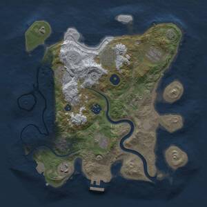 Thumbnail Rust Map: Procedural Map, Size: 3000, Seed: 125423, 13 Monuments