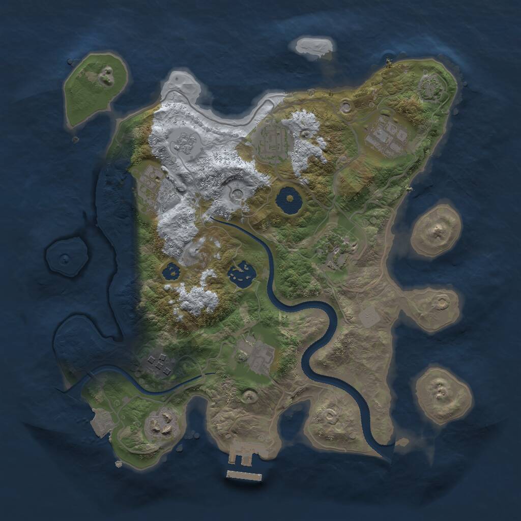 Rust Map: Procedural Map, Size: 3000, Seed: 125423, 13 Monuments