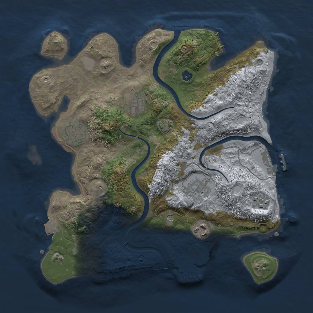 Rust Map: Procedural Map, Size: 3000, Seed: 959774, 10 Monuments
