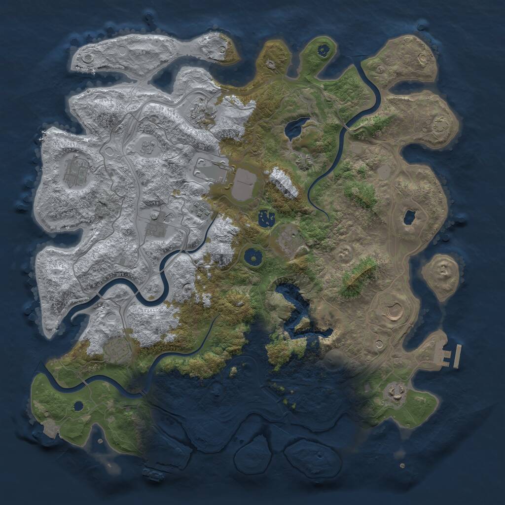 Rust Map: Procedural Map, Size: 4250, Seed: 930675639, 16 Monuments