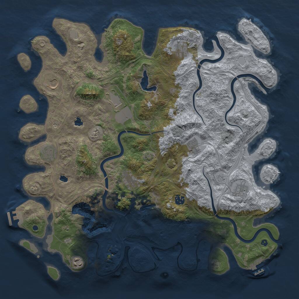 Rust Map: Procedural Map, Size: 4500, Seed: 59549, 16 Monuments
