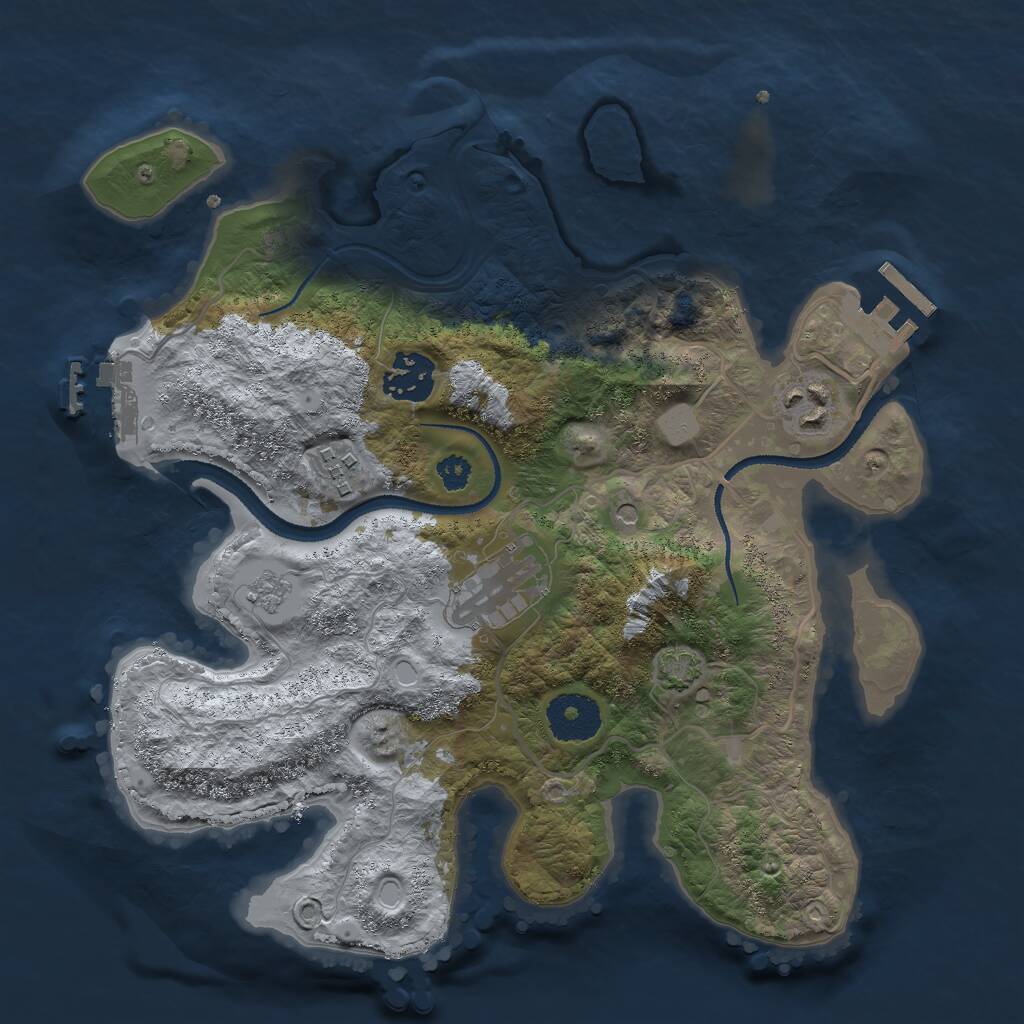 Rust Map: Procedural Map, Size: 3000, Seed: 481822931, 10 Monuments
