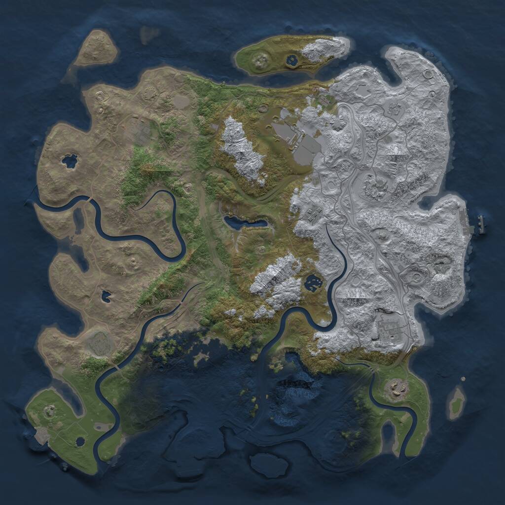 Rust Map: Procedural Map, Size: 4500, Seed: 1238716174, 15 Monuments