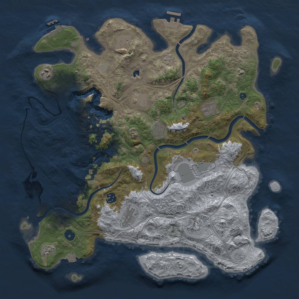 Rust Map: Procedural Map, Size: 4250, Seed: 808820039, 16 Monuments