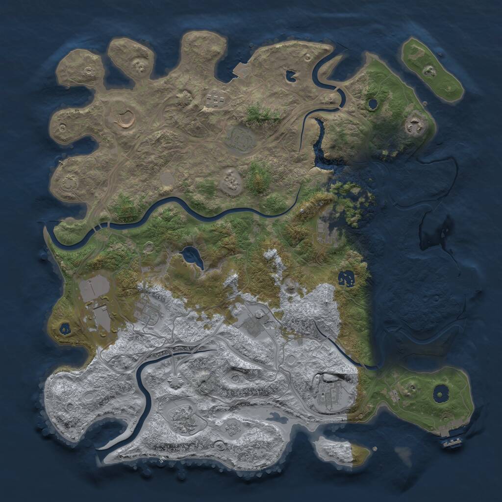 Rust Map: Procedural Map, Size: 4300, Seed: 189015, 17 Monuments