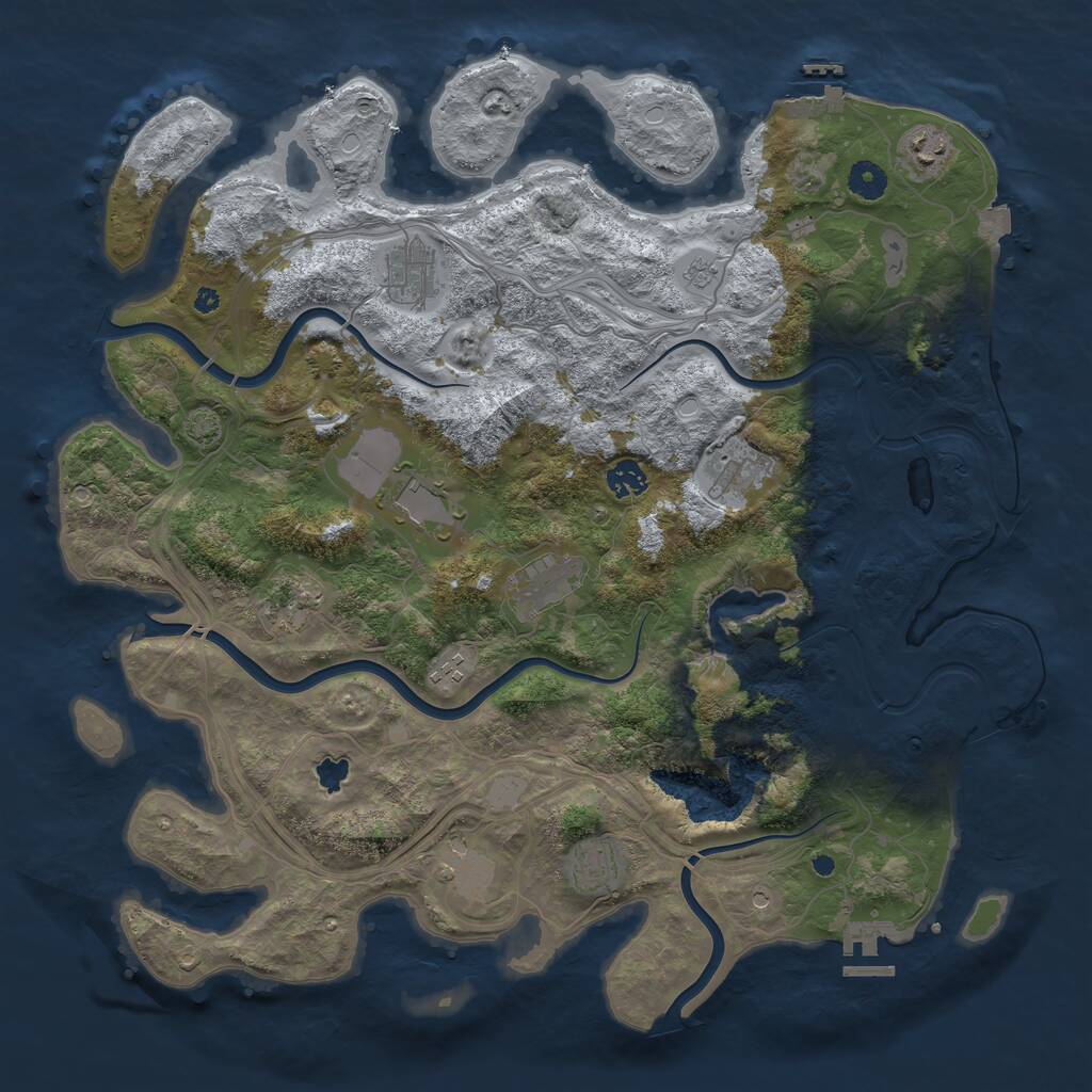 Rust Map: Procedural Map, Size: 4250, Seed: 1964625272, 16 Monuments