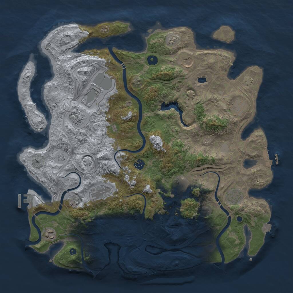 Rust Map: Procedural Map, Size: 4300, Seed: 89015, 16 Monuments
