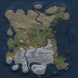 Thumbnail Rust Map: Procedural Map, Size: 3700, Seed: 636, 16 Monuments