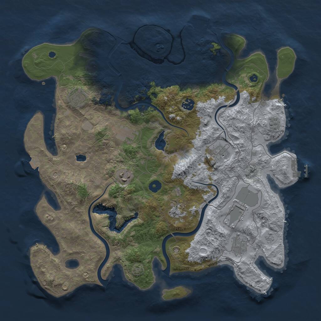 Rust Map: Procedural Map, Size: 4000, Seed: 76985, 15 Monuments