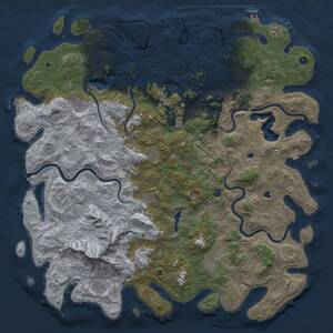 Thumbnail Rust Map: Procedural Map, Size: 6000, Seed: 2394875, 17 Monuments