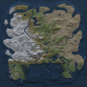 Thumbnail Rust Map: Procedural Map, Size: 5000, Seed: 58333400, 17 Monuments