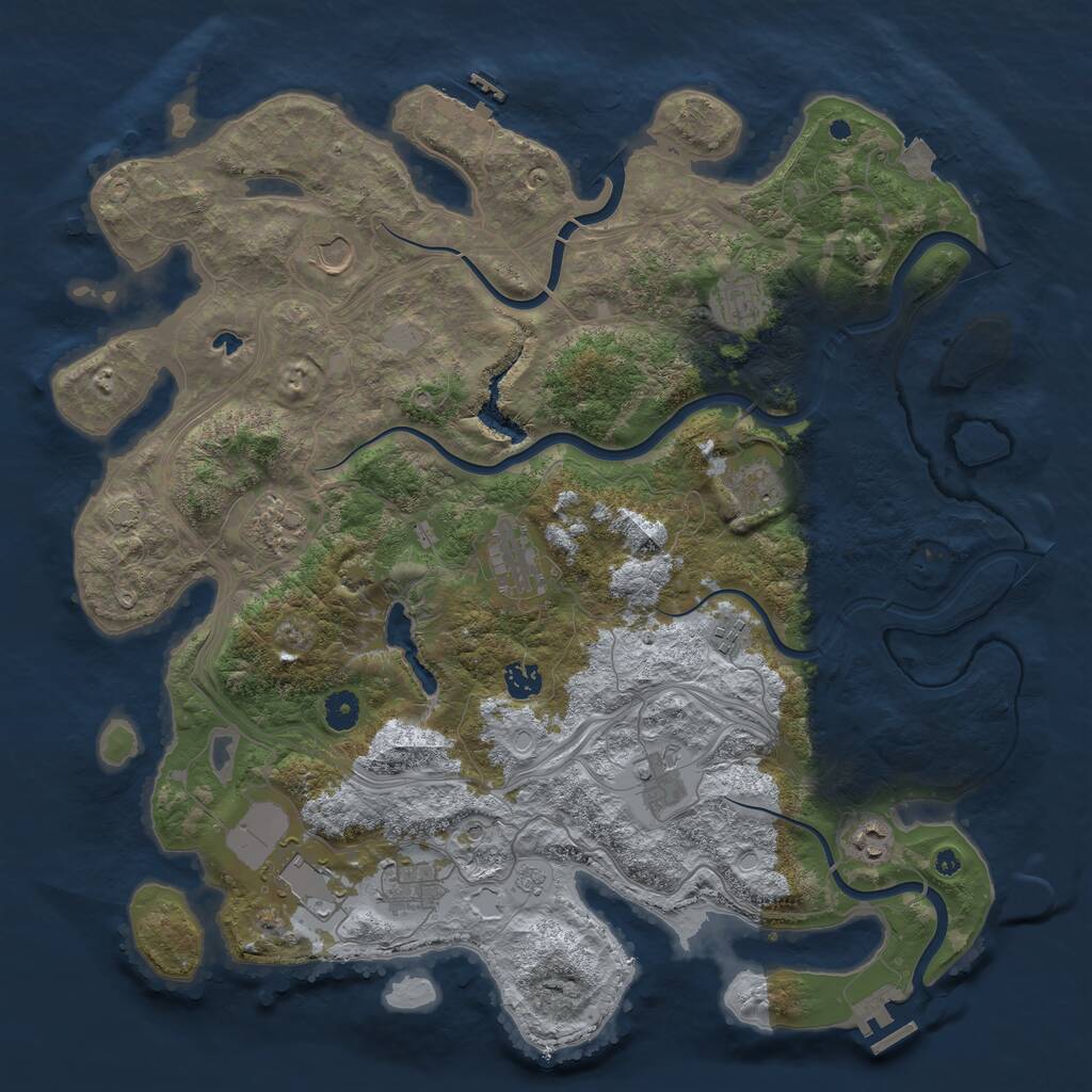 Rust Map: Procedural Map, Size: 4350, Seed: 777888333, 17 Monuments
