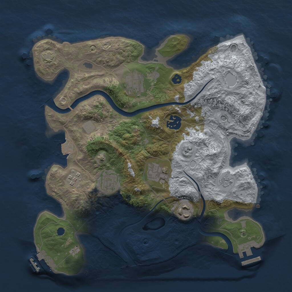 Rust Map: Procedural Map, Size: 3000, Seed: 1743449334, 12 Monuments