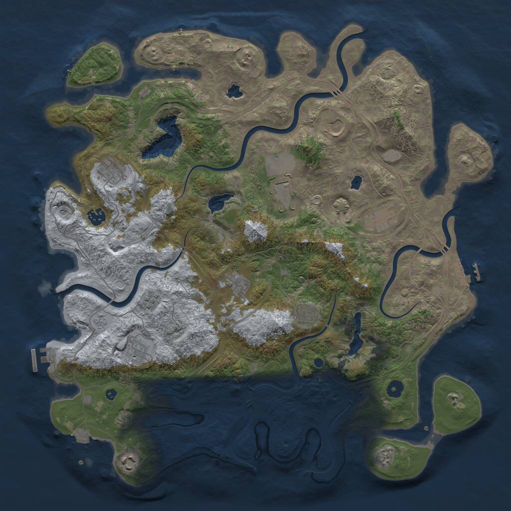 Rust Map: Procedural Map, Size: 4500, Seed: 84481890, 16 Monuments