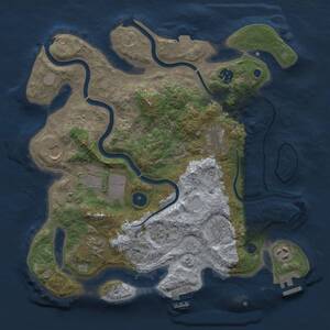 Thumbnail Rust Map: Procedural Map, Size: 3500, Seed: 748222358, 14 Monuments