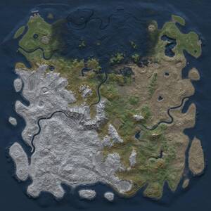 Thumbnail Rust Map: Procedural Map, Size: 6000, Seed: 364379920, 17 Monuments