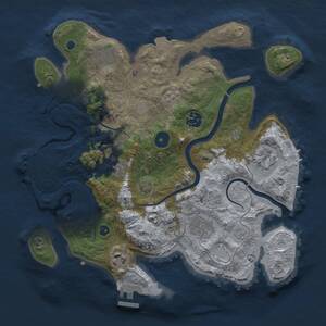 Thumbnail Rust Map: Procedural Map, Size: 3200, Seed: 713192401, 13 Monuments