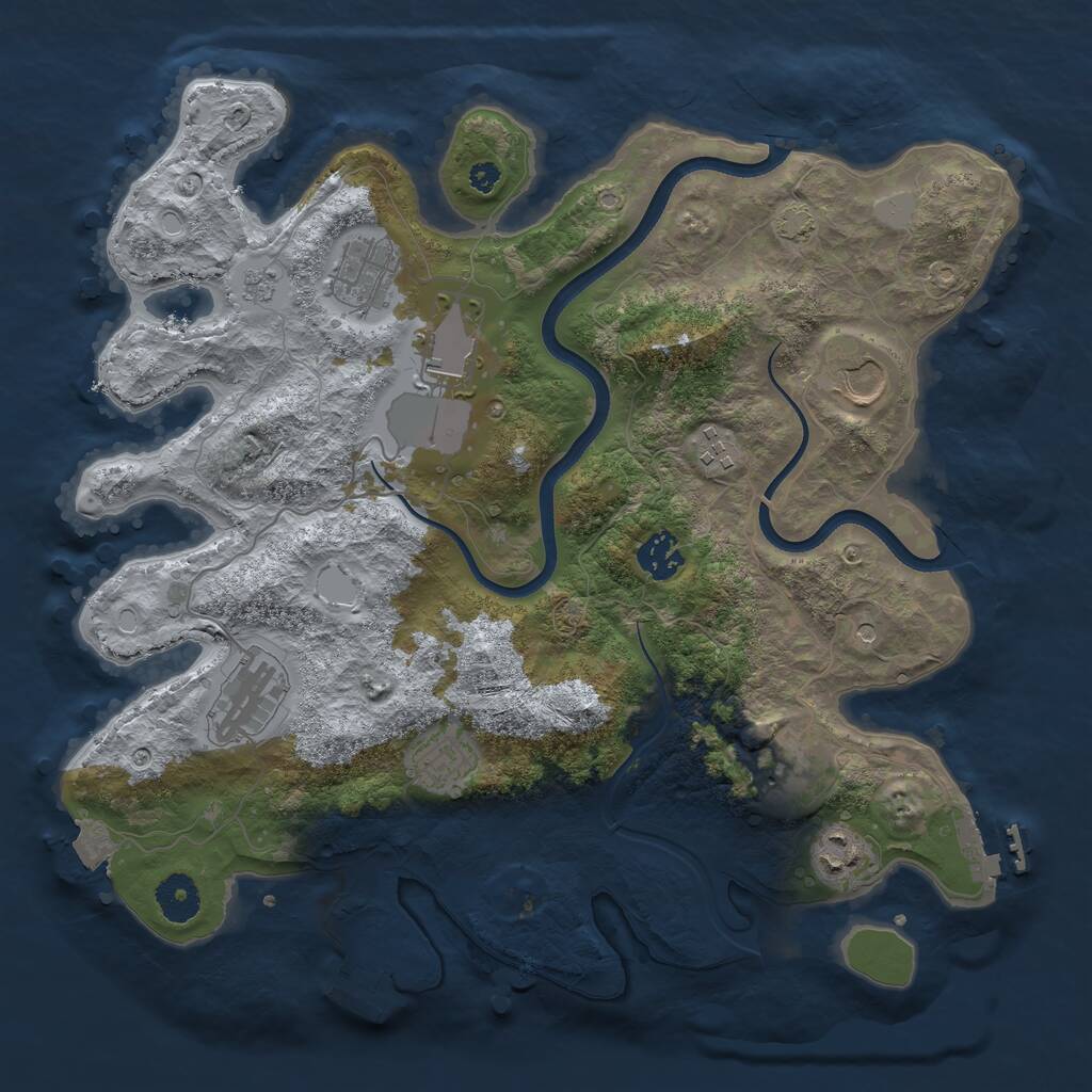 Rust Map: Procedural Map, Size: 3600, Seed: 567889984, 15 Monuments