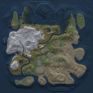 Thumbnail Rust Map: Procedural Map, Size: 3500, Seed: 438684, 12 Monuments
