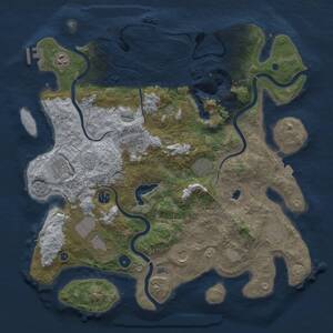 Thumbnail Rust Map: Procedural Map, Size: 4200, Seed: 7071, 15 Monuments