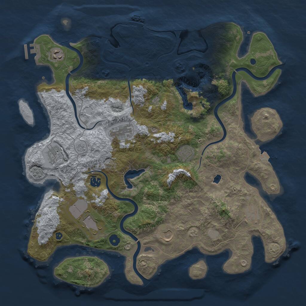 Rust Map: Procedural Map, Size: 4200, Seed: 7071, 15 Monuments