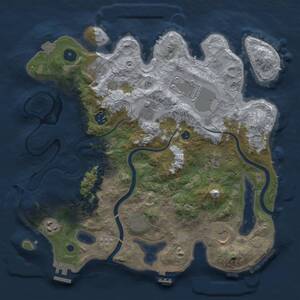 Thumbnail Rust Map: Procedural Map, Size: 3500, Seed: 258721877, 15 Monuments