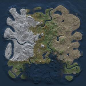 Thumbnail Rust Map: Procedural Map, Size: 4500, Seed: 421054754, 16 Monuments