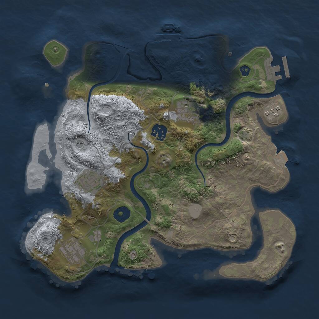 Rust Map: Procedural Map, Size: 3000, Seed: 6500, 10 Monuments