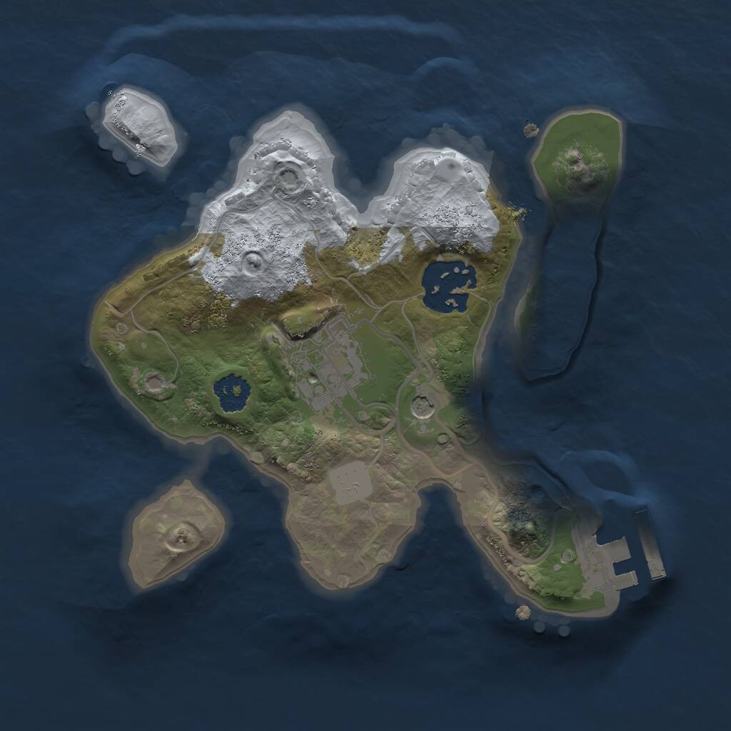 Rust Map: Procedural Map, Size: 2000, Seed: 321120940, 5 Monuments