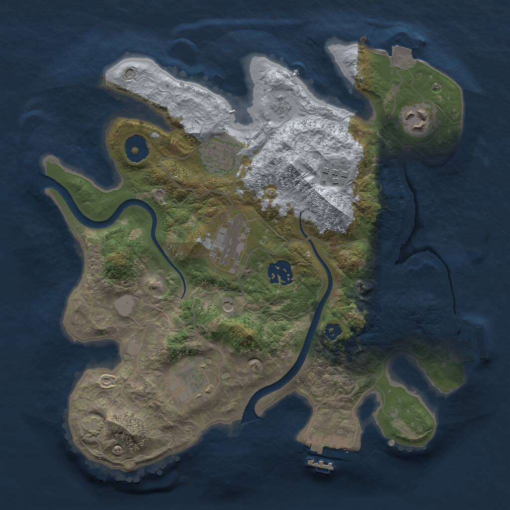 Rust Map: Procedural Map, Size: 3000, Seed: 958732, 12 Monuments