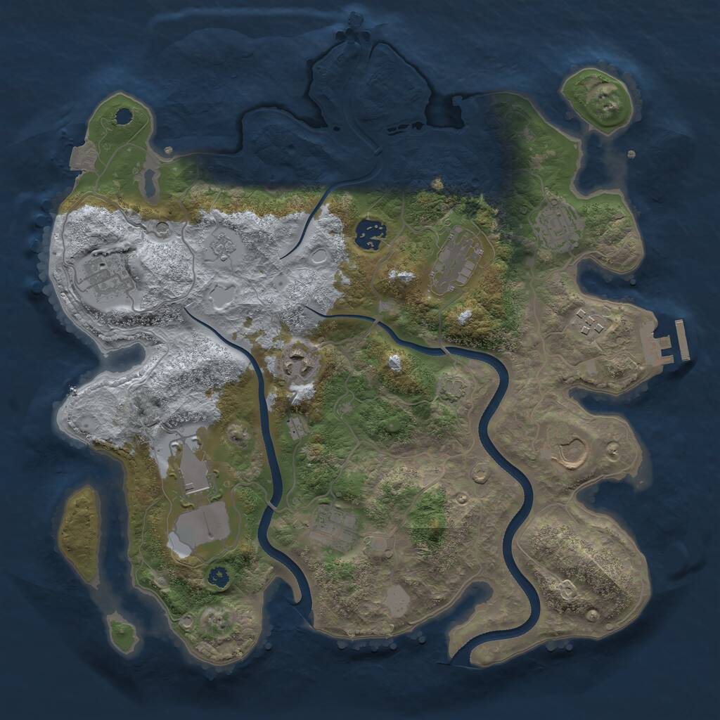 Rust Map: Procedural Map, Size: 3500, Seed: 2018420722, 14 Monuments