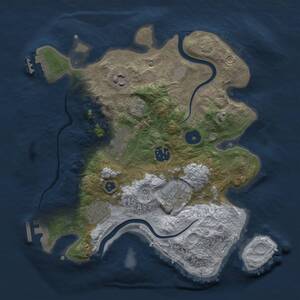 Thumbnail Rust Map: Procedural Map, Size: 3000, Seed: 3842615, 11 Monuments