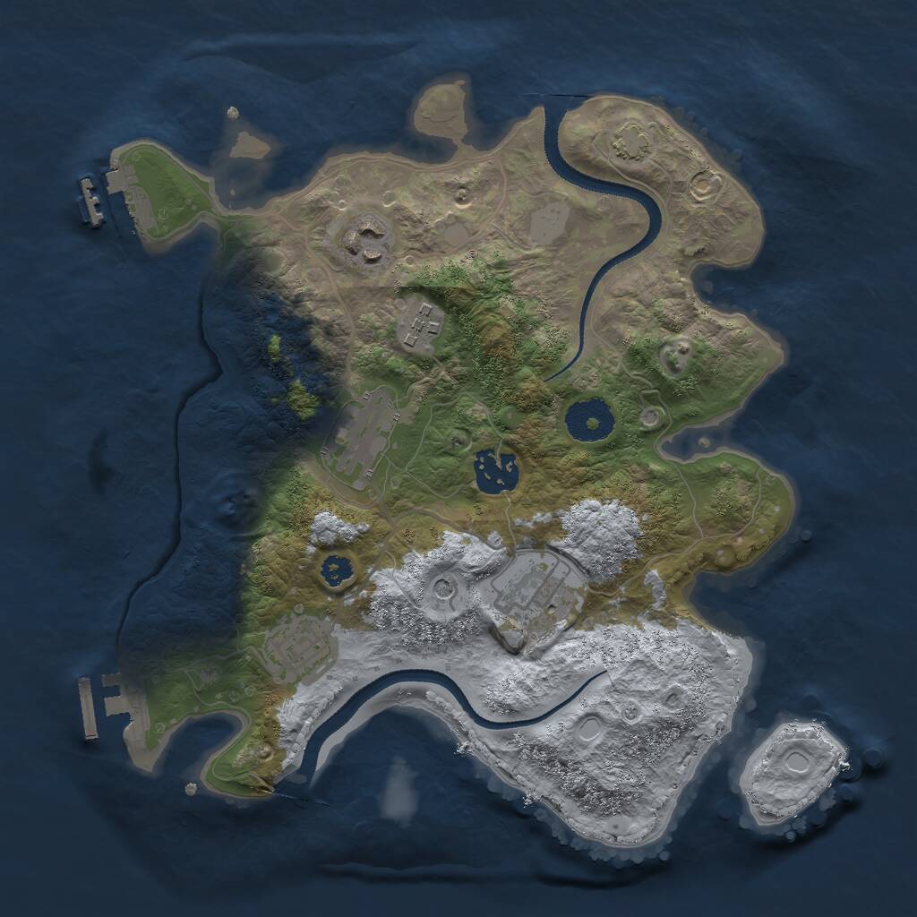 Rust Map: Procedural Map, Size: 3000, Seed: 3842615, 11 Monuments