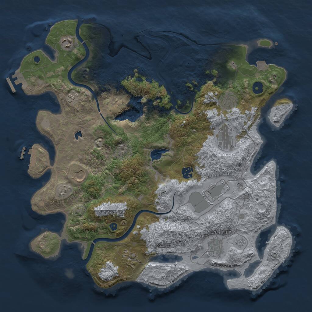 Rust Map: Procedural Map, Size: 4000, Seed: 4896, 15 Monuments