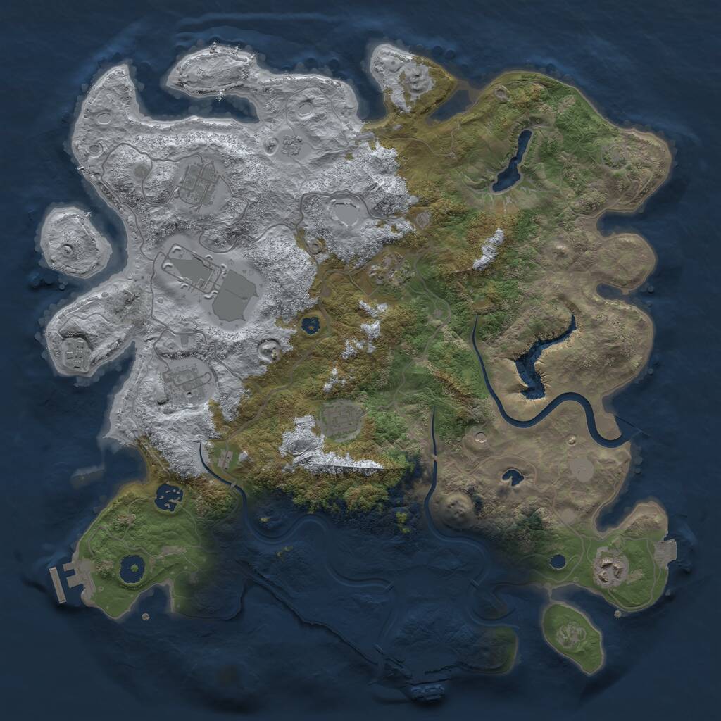 Rust Map: Procedural Map, Size: 4000, Seed: 311530030, 14 Monuments