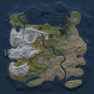 Thumbnail Rust Map: Procedural Map, Size: 3600, Seed: 979, 16 Monuments