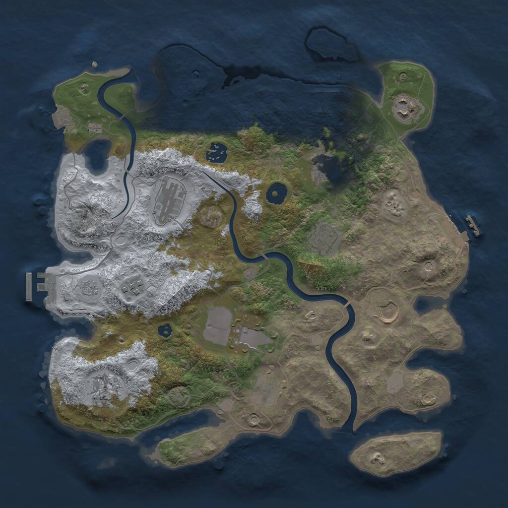 Rust Map: Procedural Map, Size: 3600, Seed: 979, 16 Monuments