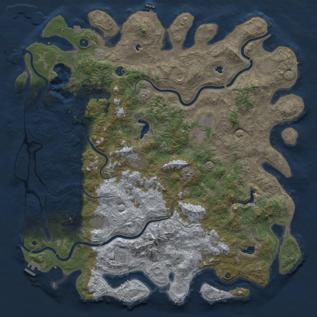 Rust Map: Procedural Map, Size: 5500, Seed: 4963, 16 Monuments
