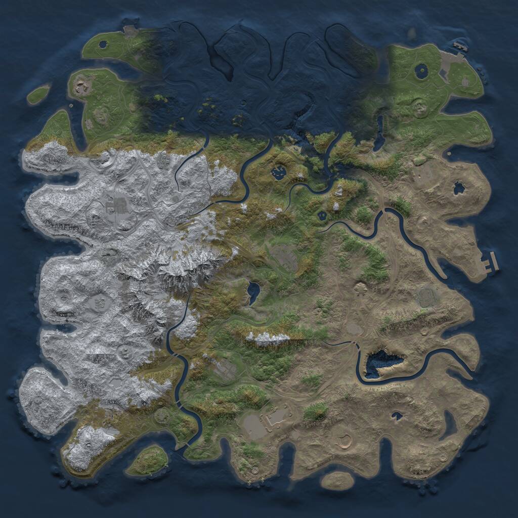 Rust Map: Procedural Map, Size: 5500, Seed: 1727121542, 17 Monuments