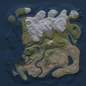 Thumbnail Rust Map: Procedural Map, Size: 3500, Seed: 343711826, 12 Monuments