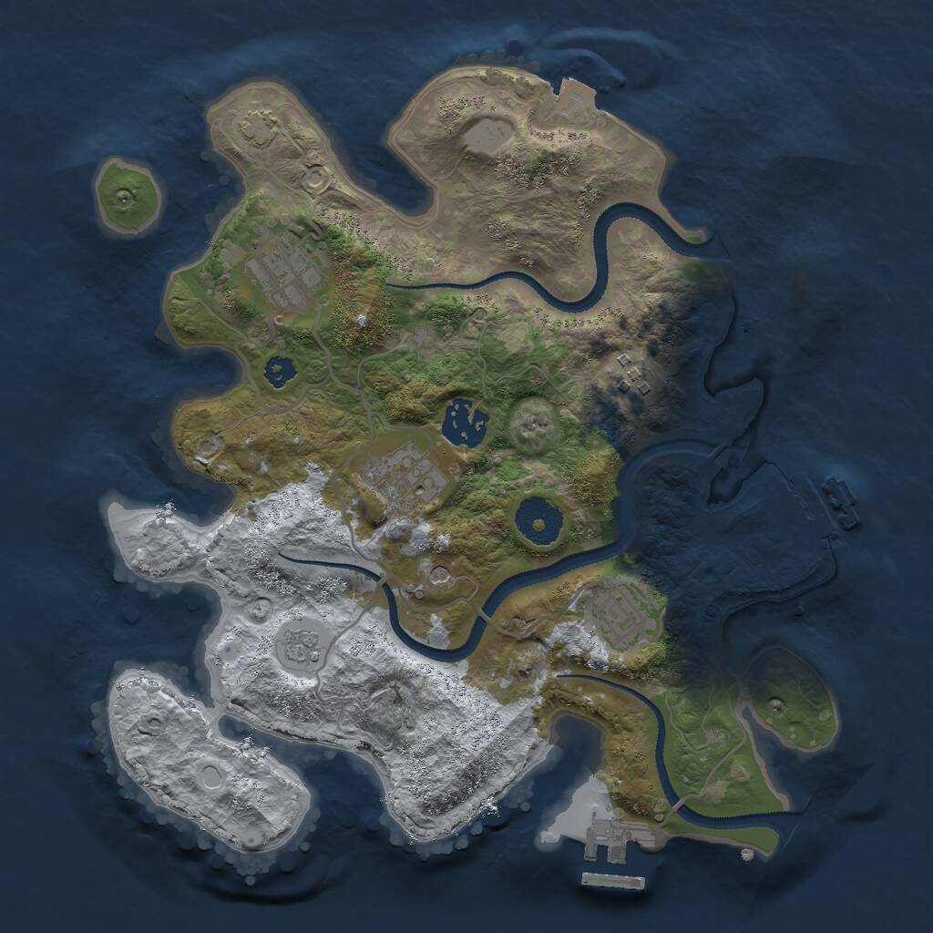 Rust Map: Procedural Map, Size: 3000, Seed: 15666325, 11 Monuments